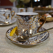 Certified International Matrix Gold Espresso Cup and Saucer