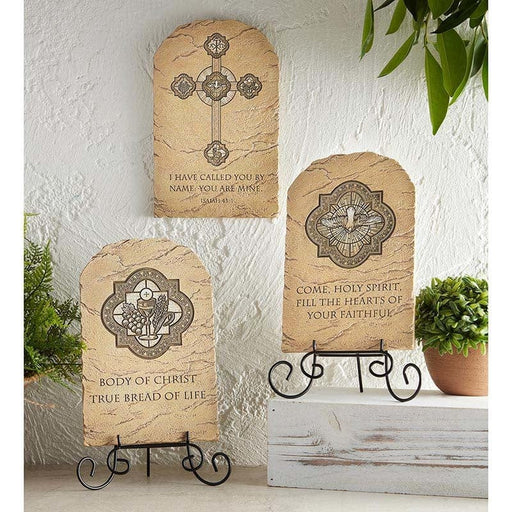 Christian Brands First Communion Arched Tile Plaque With Wire Stand