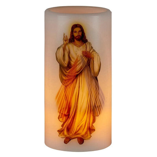Christian Brands Flickering Flameless Devotional Candle - Divine Mercy