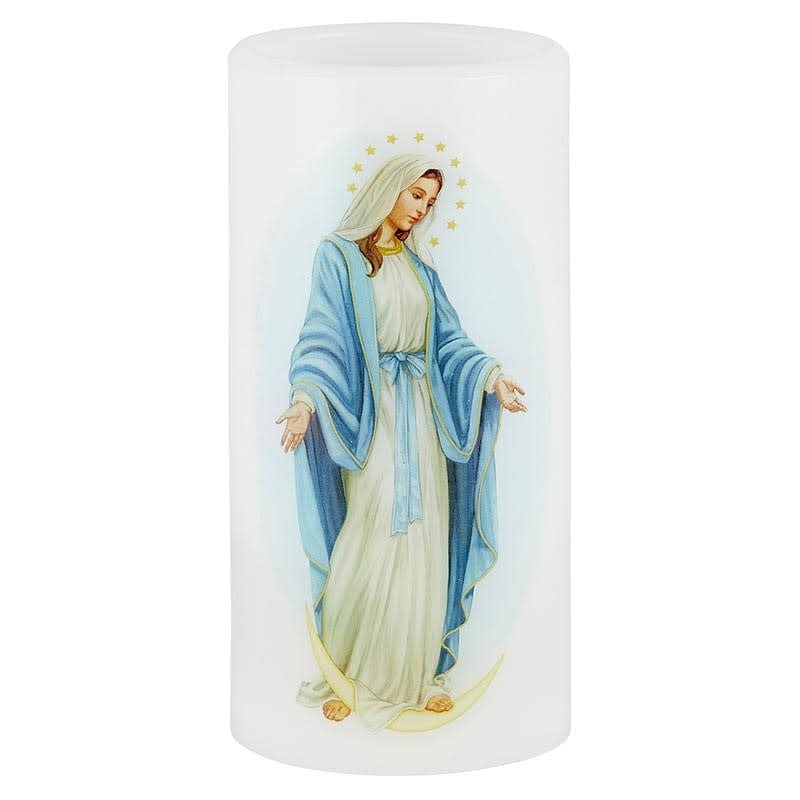 Christian Brands Flickering Flameless Devotional Candle - Our Lady of Grace