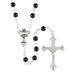 Christian Brands Imitation Jet Pearl First Communion Rosary with Chalice Center