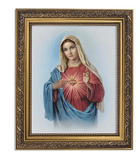 Christian Brands Immaculate Heart of Mary Gold Tone Gold Tone Framed Print