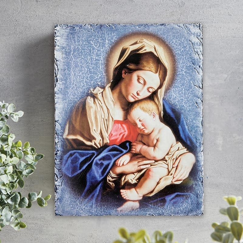Christian Brands Madonna And Child Square Tile Plaque