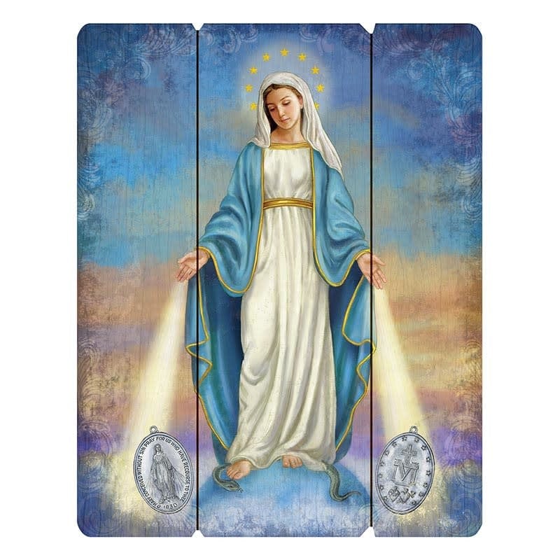Christian Brands Our Lady of The Miraculous Medal Pallet Sign