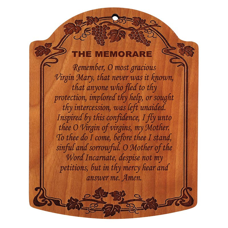 Christian Brands Religious Items 10" The Memorare Carved Wood Plaque