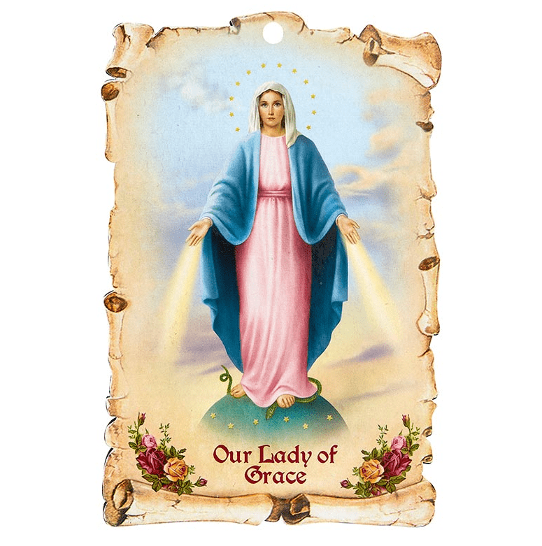 Christian Brands Religious Items Sacred Scroll Plaque - Our Lady Of Grace