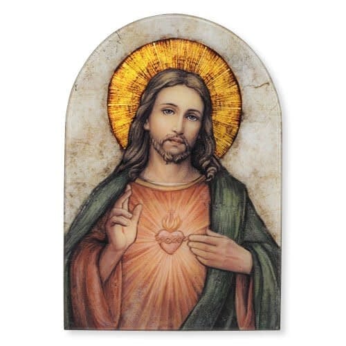 Christian Brands Sacred Heart of Jesus Arched Plaque