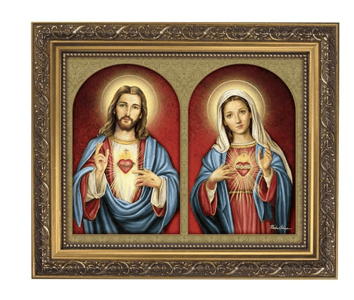 Christian Brands The Sacred Hearts Gold Tone Framed Print