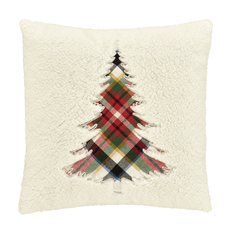 Christopher Plaid 20" Square Embellished Decorative Throw Pillow