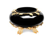 Classic Touch Bowls 10" Black Glass Bowl with Gold Detail