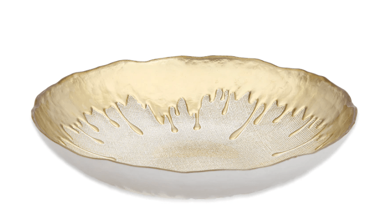Classic Touch Bowls 11.75"D Gold Dipped Salad Bowl