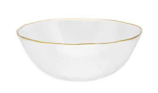 Classic Touch Bowls Clear Salad Bowl with Gold Rim - 11"D