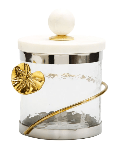 Classic Touch Canisters Canister with Floral Lotus Art