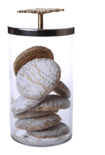 Classic Touch Canisters Glass Canister With Mosaic Handle