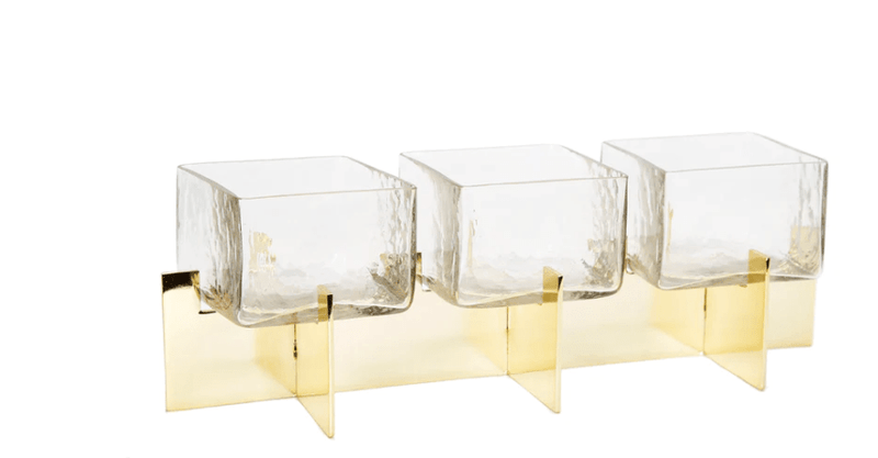 Classic Touch Cutlery Holder on Gold Block Base