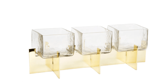 Classic Touch Cutlery Holder on Gold Block Base