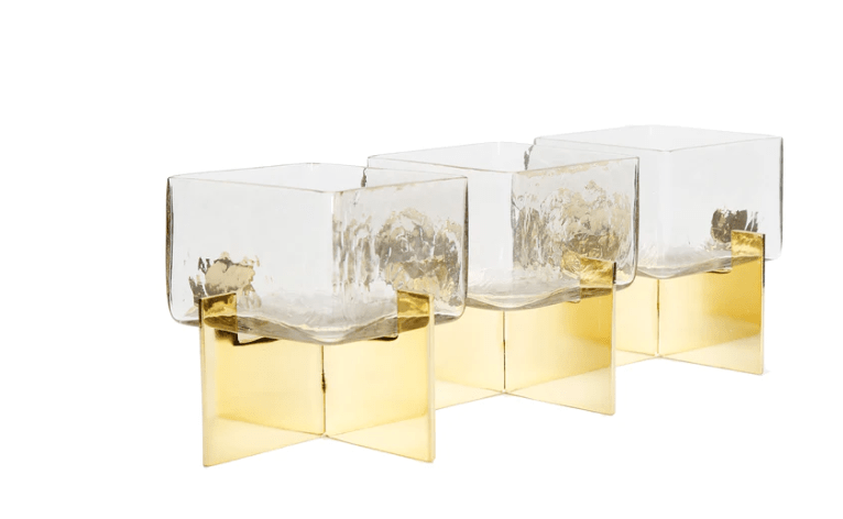 Classic Touch Cutlery Holder on Gold Block Base
