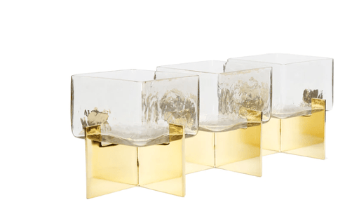 Classic Touch Cutlery Holder on Gold Block Base