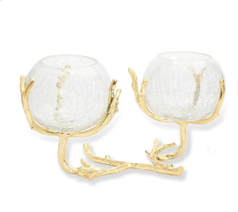 Classic Touch Gold 2 Branch Centerpiece
