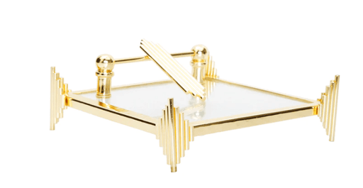 Classic Touch Gold Square Napkin Holder Symmetrical Design