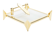 Classic Touch Gold Square Napkin Holder Symmetrical Design