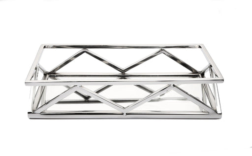 Classic Touch Oblong Mirror Tray with V-design