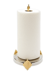 Classic Touch Paper Towel Holder with Gold Symmetrical Design