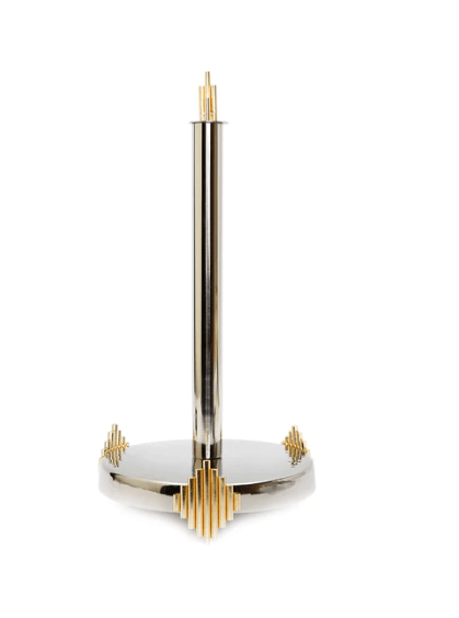 Classic Touch Paper Towel Holder with Gold Symmetrical Design