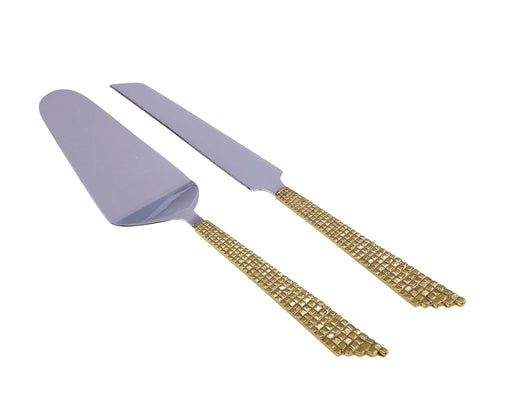 Classic Touch Set Of 2 Cake Servers With Mosaic Design - 12"L