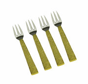 Classic Touch Set of 4 Dessert Forks with Gold Handles - 5"L