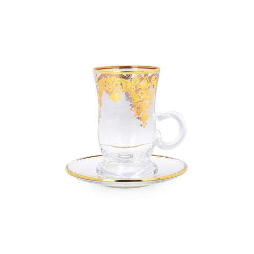 Classic Touch Set of 6 Tea Cups 24k Gold Artwork