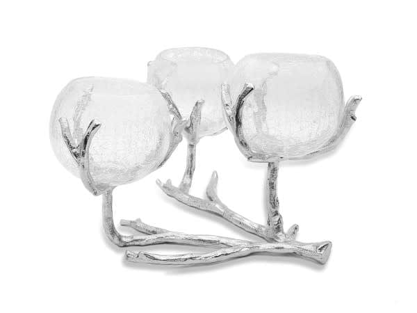 Classic Touch Silver 3 Branch Centerpiece