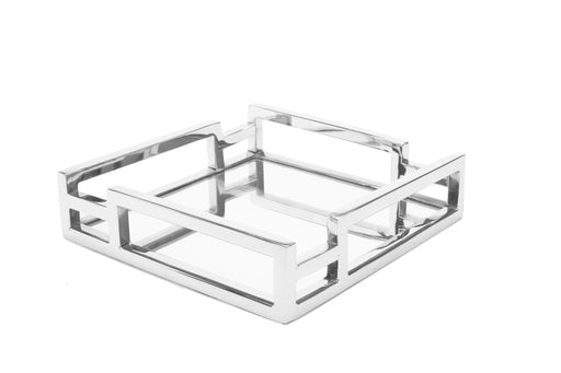 Classic Touch Square Mirror Napkin Holder with Layered Loop Design
