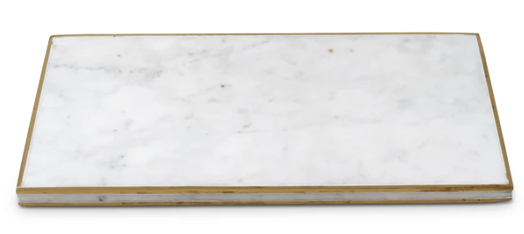 Classic Touch Unclassified Marble Tray with Gold Trim