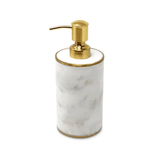 Classic Touch Unclassified White Marble Dispenser with Gold Pump