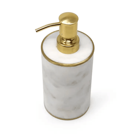 Classic Touch Unclassified White Marble Dispenser with Gold Pump