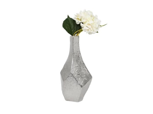 Classic Touch Vases Silver Dimensional Centerpiece Vase Raw Finish