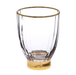 Classic Touch Wine Glasses Set of 6 Line Textured Stemless Wine Glasses with Gold Base and Rim