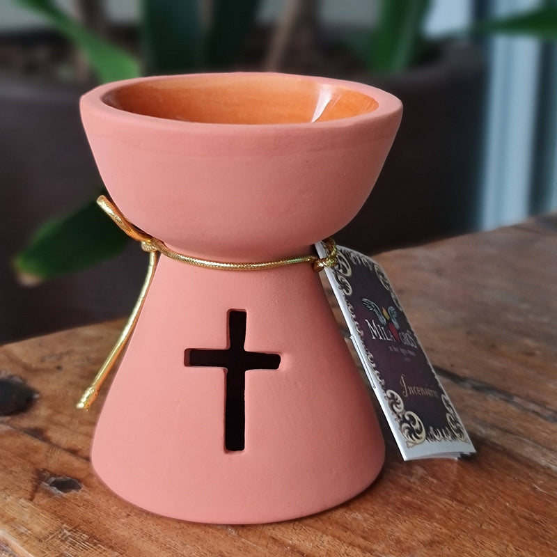 Clero USA Ceramic Resin Incense Burner — 3.5 in — Various Styles: Gold