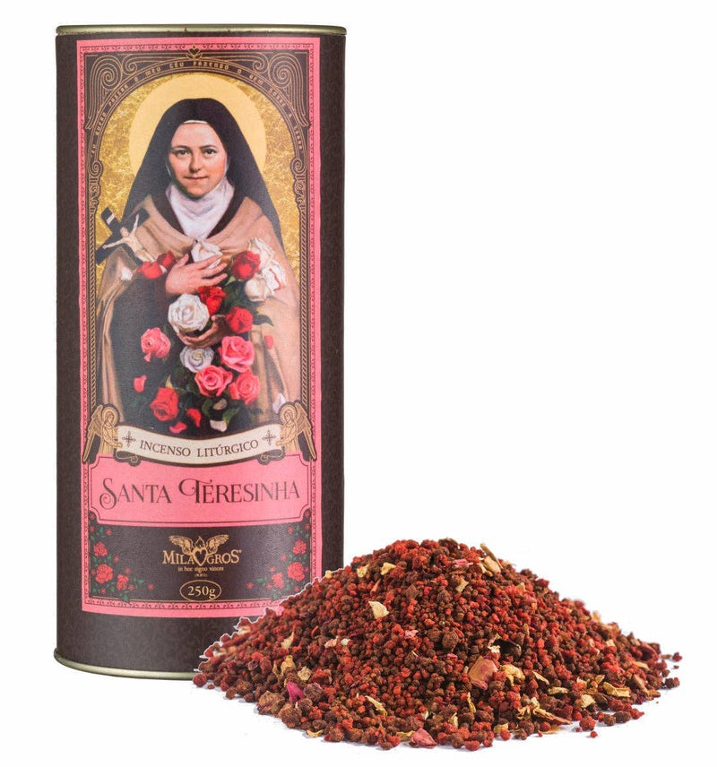 Clero USA Saint Therese of Lisieux Resin Incense — Olibanum, Myrrh, Rose Petals: 1.7oz