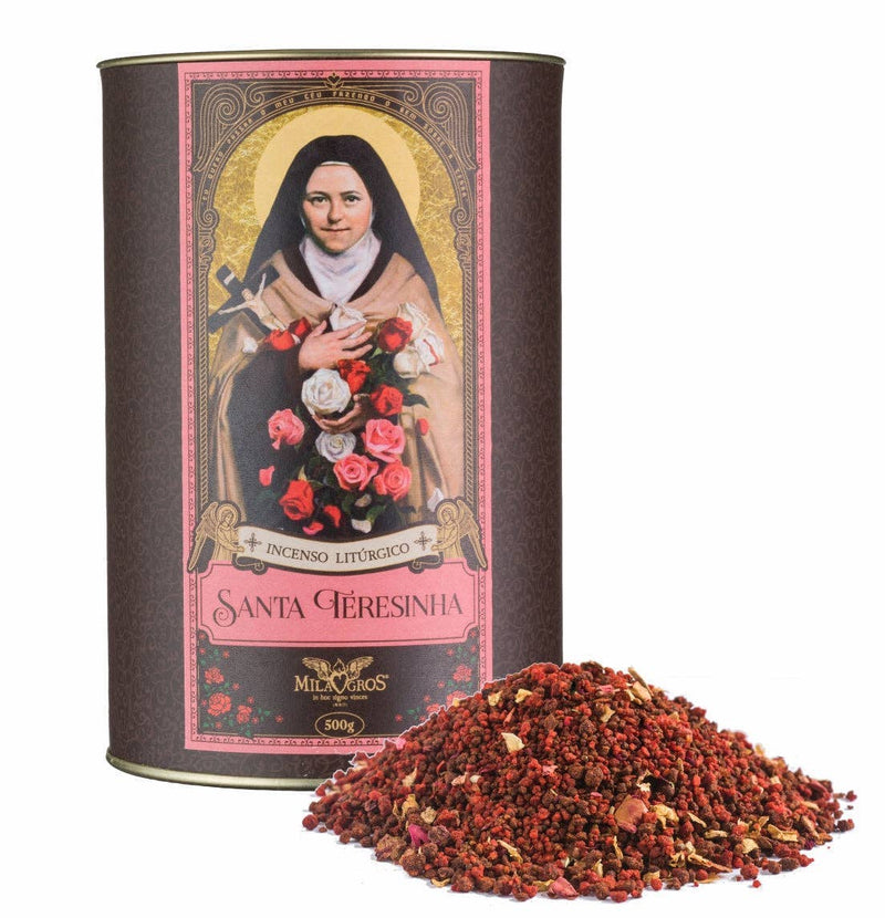 Clero USA Saint Therese of Lisieux Resin Incense — Olibanum, Myrrh, Rose Petals: 1.7oz
