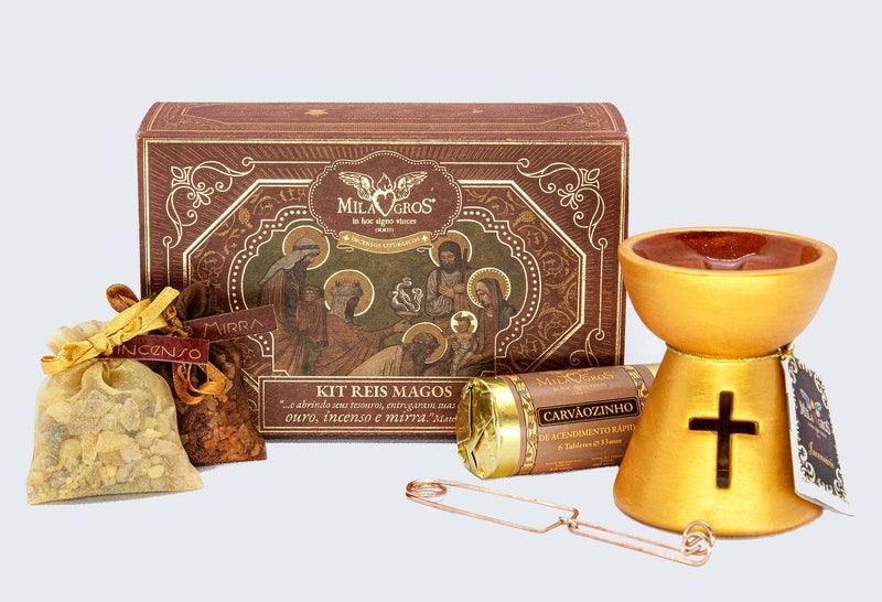 Clero USA Three Wise Men Biblical Incense Kit — Frankincense, Myrrh, Gold