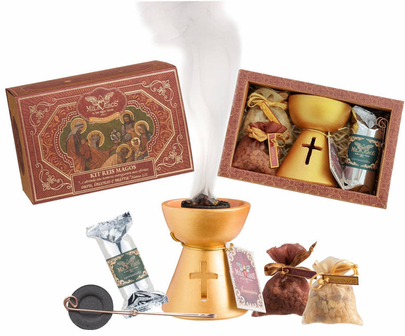 Clero USA Three Wise Men Biblical Incense Kit — Frankincense, Myrrh, Gold