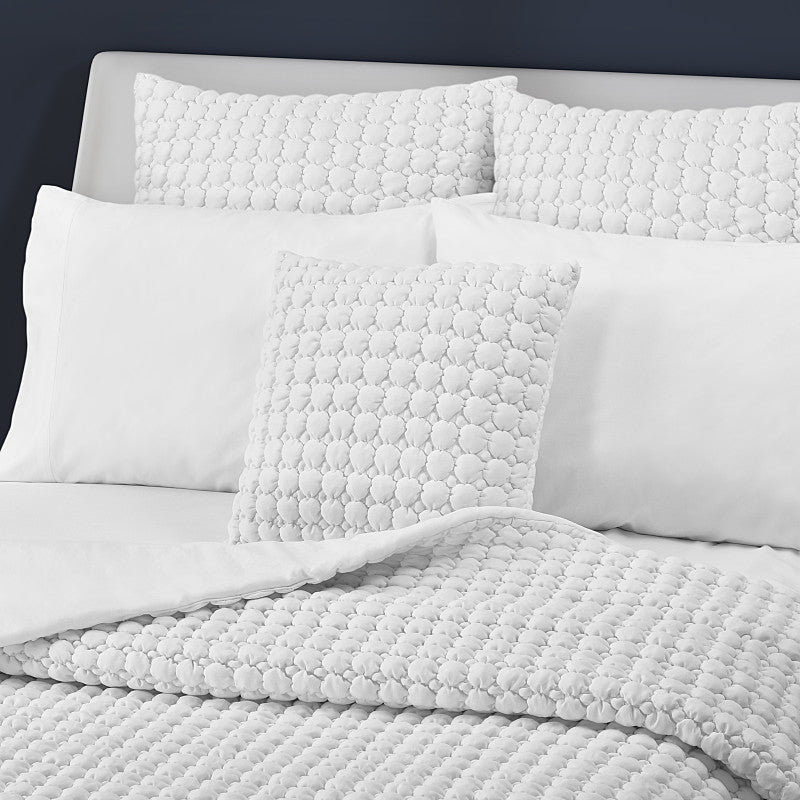 Cloud Puff 20" Square Quilted Decorative Throw Pillow