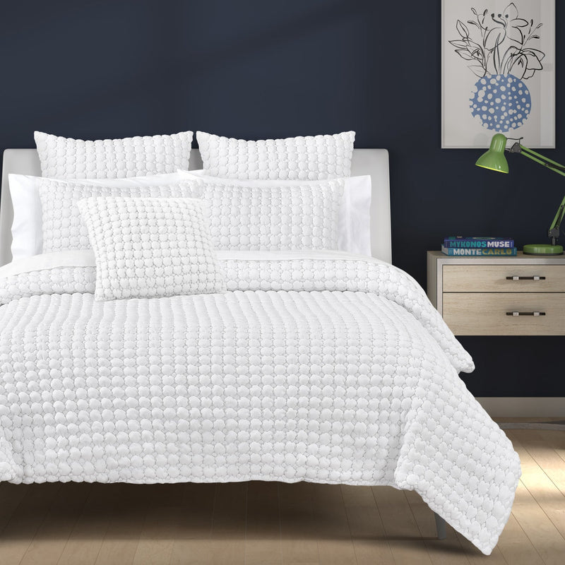 Cloud Puff 20" Square Quilted Decorative Throw Pillow