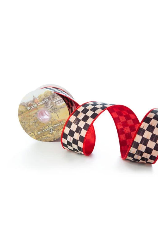 courtly check 2" ribbon - red - Treasured Accents