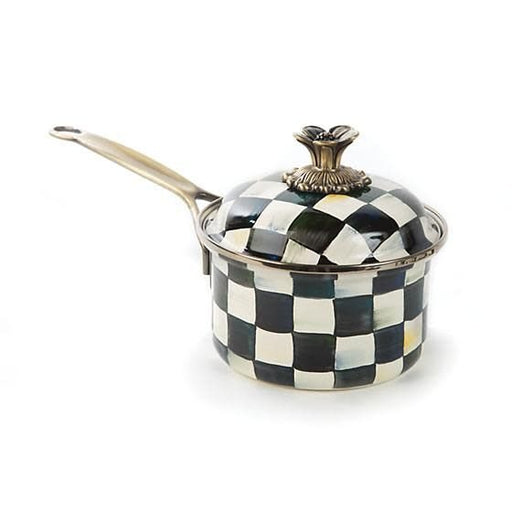 Courtly Check Enamel 1 Qt. Saucepan - Treasured Accents
