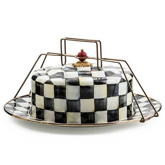Courtly Check Enamel Cake Carrier - Treasured Accents