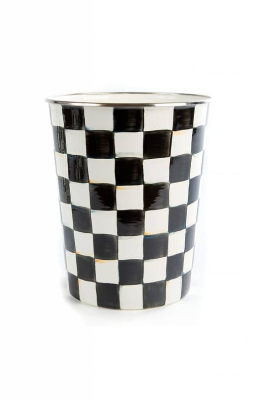 Courtly Check Enamel Waste Bin - Treasured Accents