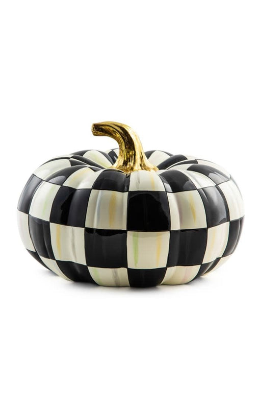 Courtly Check Squashed Glossy Pumpkin - Medium - Treasured Accents